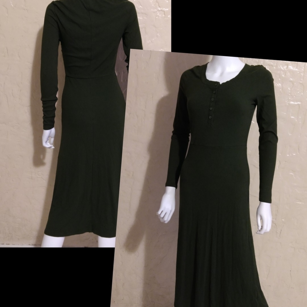 Who what wear ribbed green dress extra small